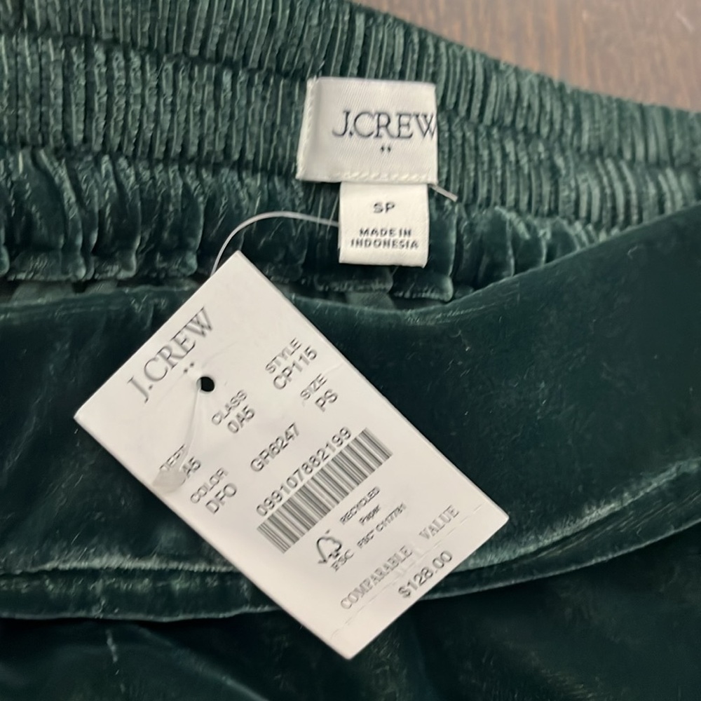 J. Crew Green Velvet Skirt Small Petite - Picture 7 of 9